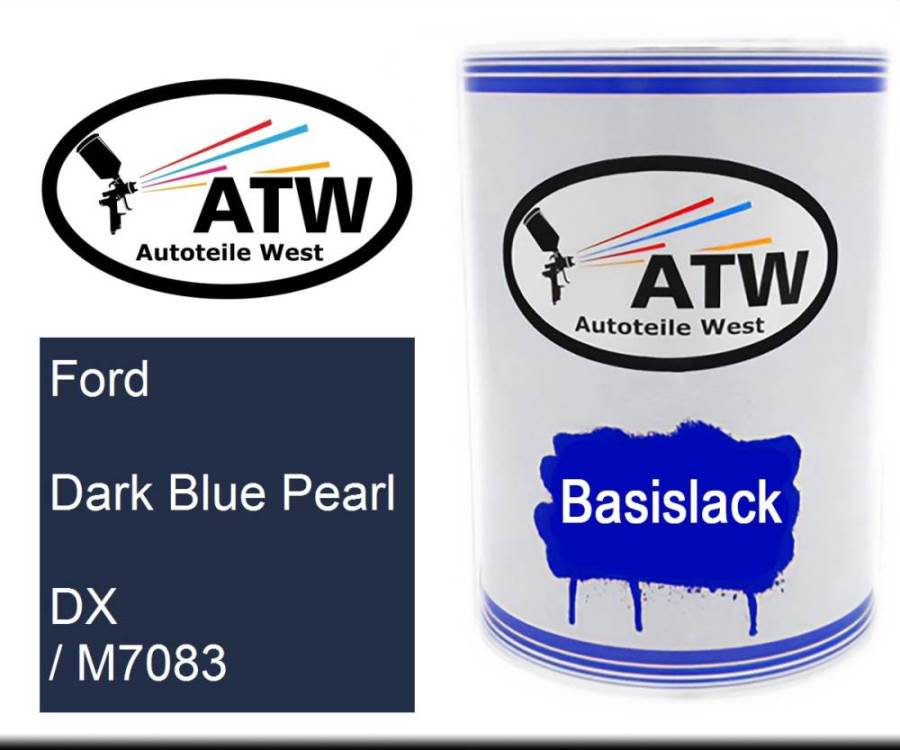 Ford, Dark Blue Pearl, DX / M7083: 500ml Lackdose, von ATW Autoteile West.
